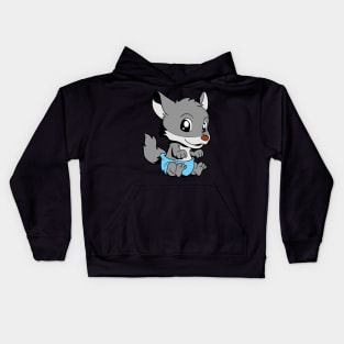 Kawaii Baby Wolf Kids Hoodie